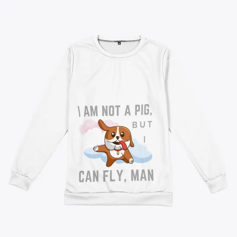 funny t-shirt i am not a pig i can fly